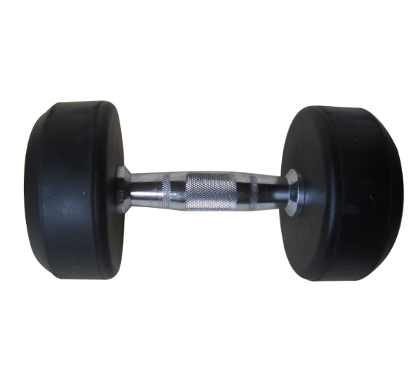 Design Perfeito Feito de núcleo sólido de ferro fundido para resistência confiável.O revestimento de borracha é fácil de limpar e reduz o ruído durante o treino.Não danificará os pisos ou outros equipamentos.ProCircle dembbell para venda as alças totalmente serrilhadas para máxima aderência, fornecem uma pegada confortável e segura no haltere em qualquer peso.