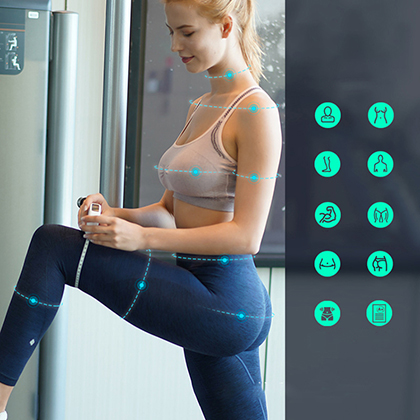Fita métrica inteligente - Ambos medem polegadas (Máx.: 60'') e centímetros (Máx.:150 cm), comprimento e circunferência.Ótimo para perda de peso, ganho muscular, musculação, alfaiataria de tecido, costura, artesanato. 