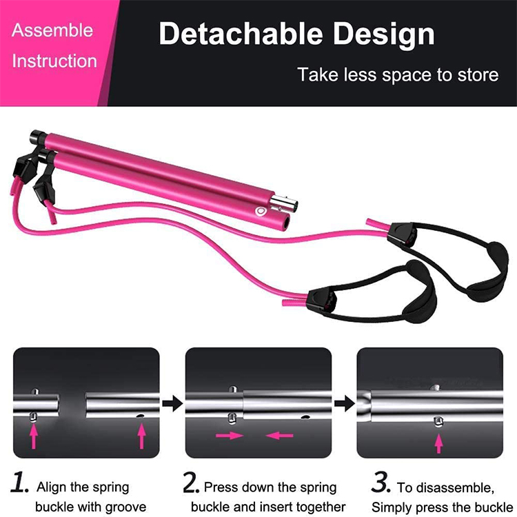 Muito projetado com 2 bandas de resistência natural, conjunto de 2 seções Design removível para qualquer nível de condicionamento físico com um treino de corpo inteiro completo. 